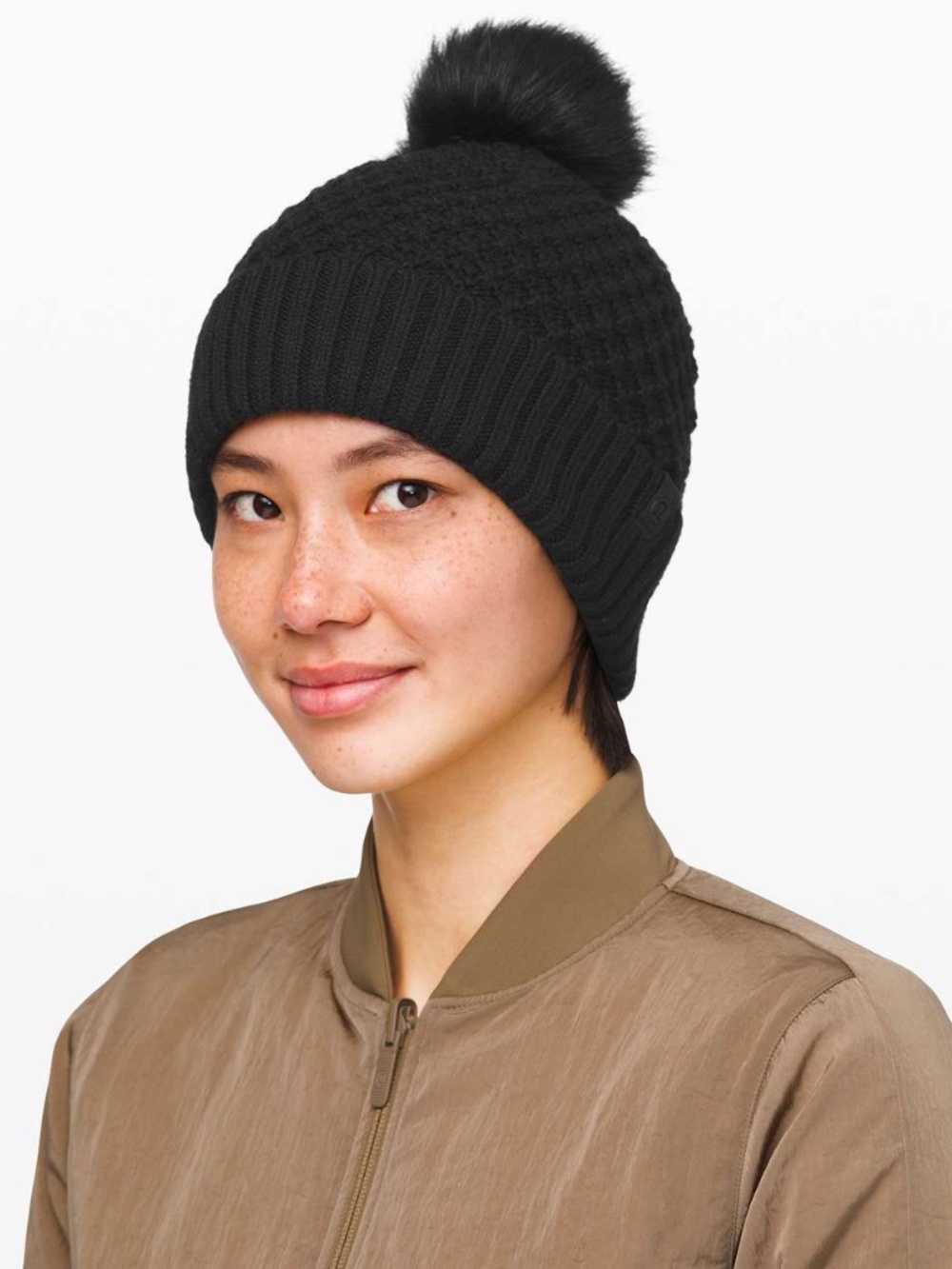 Lululemon Pom to Play Beanie Black Merino Wool NWT